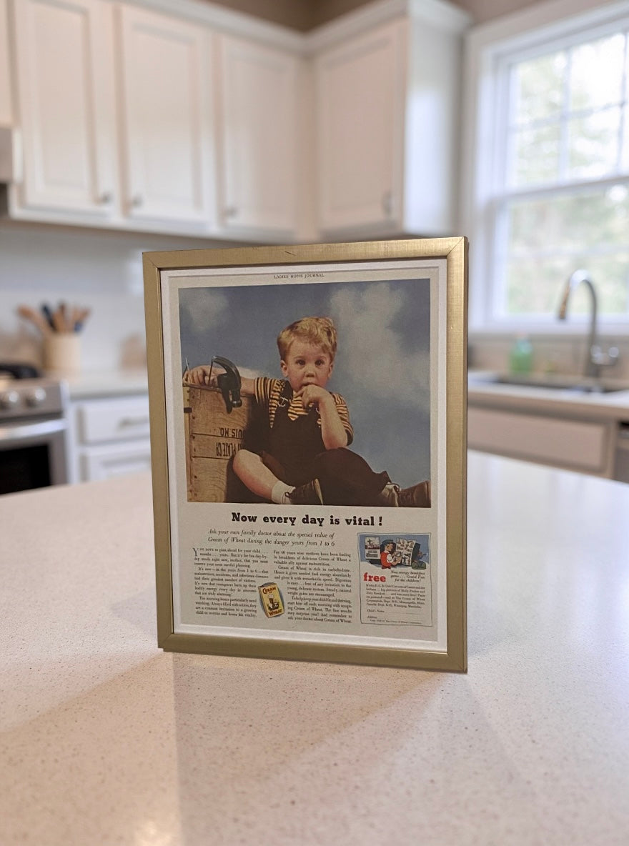 Original circa 1930s Framed Cream of Wheat Advertisement- Women’s Home Companion
