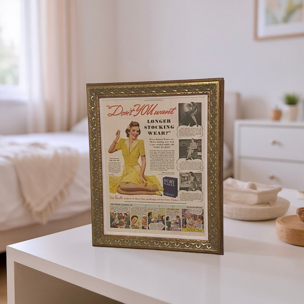 Original Ivory Flakes Stockings Advertisement 1940’s) | Ladies’ Home Journal