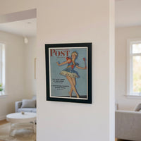 Saturday Evening Post ballerina cover framed wall art, modern vintage illustrated magazine print