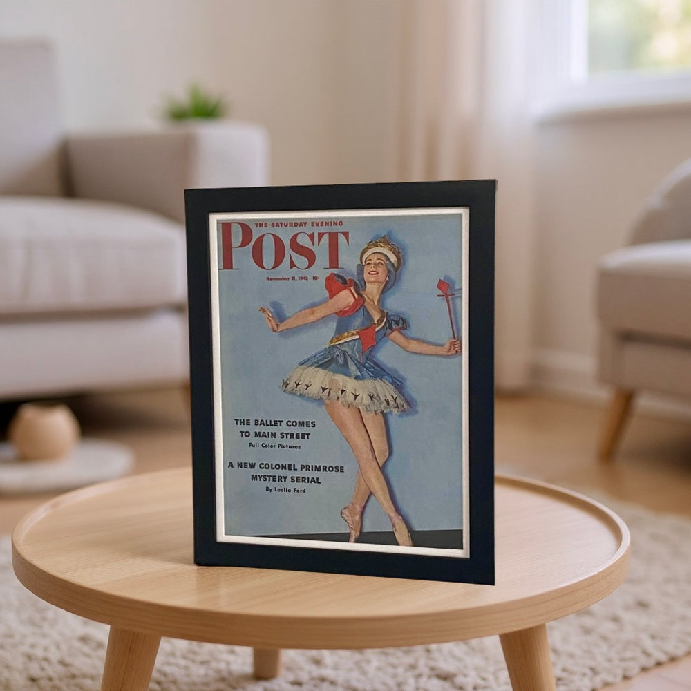Vintage 1942 Saturday Evening Post Ballet Cover – Original Framed Magazine Art